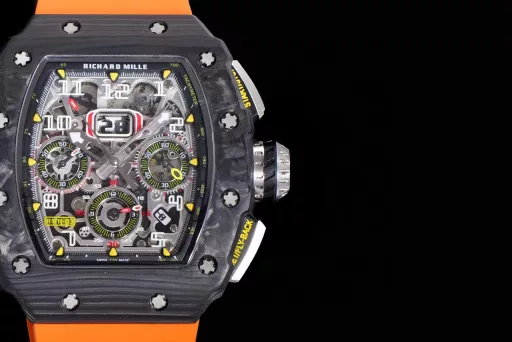 KV limited edition recommendation: Richard Mille men's series RM011-03Ti/1544 watch, stainless steel case, hollow dial, 7750 large calendar automatic mechanical chronograph.