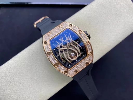 Richard Mille RM19-01 Equipped with original imported machinery, diamond-studded case 43*50mm, RM19 spider diamond face, waterproof tape with original folding buckle, the unique and exaggerated case and dial design is only for you with unique personality