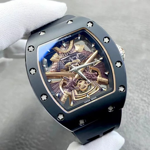 Richard Miller RM47 series, Black Warrior all-in-one real tourbillon Look carefully at the weight real tourbillon! Watchmaking technology Ceramic watch The polished toffee pointer is also the yin and yang pointer The six-character flywheel will turn! Waterproof treatment,