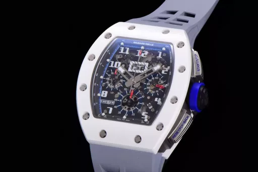 KV limited edition recommendation: Richard Mille men's series RM011-03Ti/1544 watch, stainless steel case, hollow dial, 7750 large calendar automatic mechanical chronograph.