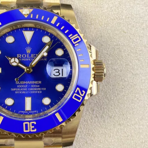 Clean Factory C Factory Rolex All Gold Blue Submariner 3135 Movement, Size 40mm