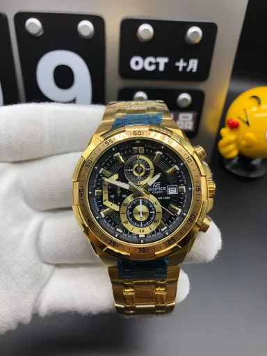 Casio new 6-pin EFR559 series multi-function quartz men's watch, movement: imported multi-function running second quartz movement, material: top 316L stainless steel case, mirror: top gold steel coating scratch-resistant mirror, deep waterproof, strap: imported 316 stainless steel/, luminous function, size: diameter 43.5mm thickness 13mm