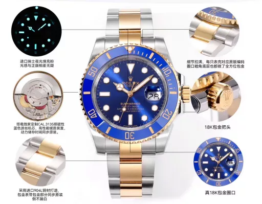ZQ Factory 18k gold-plated watchZQ Factory🔥🔥Introduces 18k gold-plated V2 upgraded version of Submariner seriesConfiguration as follows:1: The only 18k gold tooth ring and crown on the market that use ip vacuum packing/free replacement if discoloration occurs.2: The entire watch is made of imported 904L steel, and the gold part of the gold-plated strap is synchronized with the original side without white leakage/distinguishing from other products on the market.3: Original mold 1:1 replica dial, imported Swiss luminous filling powder, special craftsmanship polishing pointer: sharp and neat cut surface without burrs.4: Equipped with exclusive customized Cal.3235 paramagnetic blue hairspring movement, high-performance shock-absorbing device, and power storage time synchronized with the original.ZQ Factory is a fine product that completely solves most of the pain points of logs on the market, born only for the ultimate-ZQ Factory