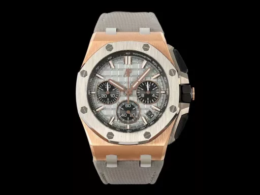 APP Audemars Piguet Royal Oak Offshore 26420 New Upgraded VersionThe newly molded 43 mm case (market version 44 mm, which is the case of the old 26400) adopts a new design, a more ergonomic case, and more refined case details. It has larger polished chamfers. The 43 mm wide case has been carefully modified to accommodate the new movement with a slightly larger diameter. The case contains a set of newly designed chronograph buttons.The dial has been upgraded, the dial texture is CNC slow-washed (non-hydraulic), the finished product has clear texture, and the iconic square is now connected to each other by a cross.The calendar has been upgraded. After the modification of the movement, the original large calendar has been realized. The date window has been pushed to the edge of the dial, and the hands have been slightly modified.The new interchangeable strap function, equipped with a quick release system, can easily change the wearing style. The rubber strap color is black, and there is also a leather strap available.In addition to the titanium version, the Royal Oak Offshore Chronograph 43 mm features a black ceramic bezel, creating a sharp contrast in material and color. The crown and pushers are also made of ceramic.