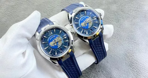 Omega Seamaster 43MM Aqua Terra World Time Watch, Tape Model! A world time watch that you can wear to travel around the world, laser-ablated blue ocean, relief outline of land, 24-hour hesalite crystal ring. The vast world is at your fingertips, and you can start your global journey in a small space! Produced by vs