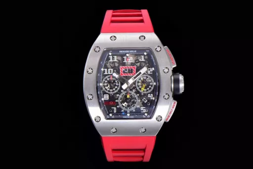 KV limited edition recommendation: Richard Mille men's series RM011-03Ti/1544 watch, stainless steel case, hollow dial, 7750 large calendar automatic mechanical chronograph.