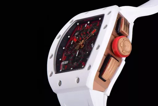 KV limited edition recommendation: Richard Mille men's series RM011-03Ti/1544 watch, stainless steel case, hollow dial, 7750 large calendar automatic mechanical chronograph.