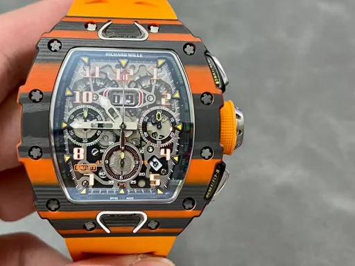 Richard Miller RM11-03 Highest value Ultimate limited edition 🔥RM011 is hard to find in the world📈 It's here Unlimited, equipped with a fully automatic 7750 chronograph mechanical movement Size 40x50x16mm Case made of the highest quality NTPT carbon fiber The watch's highest-end sapphire mirror is matched Loaded with Royal Oak quality tape Soft and comfortable to touch Joined hands with the world's top event McLAREN F1 Club to create the McLaren F1 super sports car ultra-light chronograph Unique technological dial Luminous dial hands Rubber or nylon strap/folding buckle Follow the rules? Low-key and unchanging? This has never been Richard Miller's worldview.