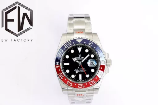 EW's most powerful Rolex Oyster Perpetual GMT-Master 40 series① Exclusively customized 3186 movement, can adjust the hour hand, can adjust the calendar by the hour hand, restore all the original functions, stable and reliable quality;② Bezel: high-tech integrated ceramic outer bezel, with platinum font; (upgraded red and blue bezel, the color is almost the same as the original)③ Case: the size and thickness are the same as the original, the thickness is only 12.5;④ Lettering: top Swiss ice blue luminous, polished letter nails, color matching;⑤ Glass: sapphire glass with 2.5 times magnifying glass effect, transparent glass;⑥ Steel strap: 904 stainless steel strap, each strap fits perfectly with the lugs, giving the wrist the highest comfort;EW products must be fine products, and every extreme detail is the sincerity of the EW factory's ingenuity development;