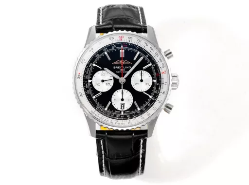 BLS: Breitling's new Navitimer celebrates its 70th anniversary, with a bold new interpretation of the classic watch. Measuring 43mm, the iteration is undoubtedly an authentic Navitimer, with a circular slide rule, baton scale, three subdials and a grooved bezel for easy grip, and the new BLS B01 movement
