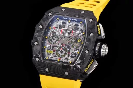 KV limited edition recommendation: Richard Mille men's series RM011-03Ti/1544 watch, stainless steel case, hollow dial, 7750 large calendar automatic mechanical chronograph.