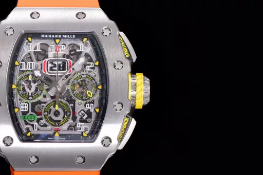 KV limited edition recommendation: Richard Mille men's series RM011-03Ti/1544 watch, stainless steel case, hollow dial, 7750 large calendar automatic mechanical chronograph.