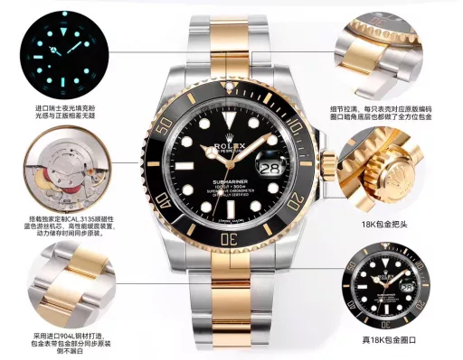 ZQ Factory 18k gold-plated watchZQ Factory🔥🔥Introduces 18k gold-plated V2 upgraded version of Submariner seriesConfiguration as follows:1: The only 18k gold tooth ring and crown on the market that use ip vacuum packing/free replacement if discoloration occurs.2: The entire watch is made of imported 904L steel, and the gold part of the gold-plated strap is synchronized with the original side without white leakage/distinguishing from other products on the market.3: Original mold 1:1 replica dial, imported Swiss luminous filling powder, special craftsmanship polishing pointer: sharp and neat cut surface without burrs.4: Equipped with exclusive customized Cal.3235 paramagnetic blue hairspring movement, high-performance shock-absorbing device, and power storage time synchronized with the original.ZQ Factory is a fine product that completely solves most of the pain points of logs on the market, born only for the ultimate-ZQ Factory