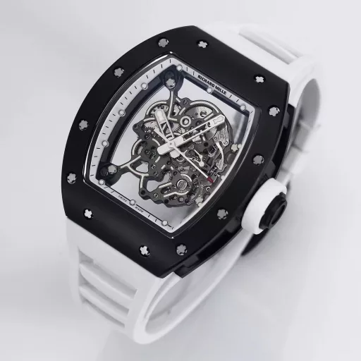 BBR RM0551⃣️Case: The white ceramic case is the same as the original. The chamfer details of the case are reduced to be exactly the same as the original, the bottom cover is reduced to see the light, and only the glass sees the light. The details are also one of the most correct versions at present! Upgrade a few details and it looks more like the original.2⃣️Movement: Redevelop the original RMUL2 integrated movement, and the balance wheel of the double barrel movement is clearly visible and moves. Say goodbye to the fake splint movement at first glance!3⃣️Watch diameter: The size is the same as the original 49.90X42.70 mm, and the thickness is 13.5MM4⃣️Watch mirror material: sapphire crystal mirror double anti-glare effect.5⃣️Watch strap material: natural rubber watch strap!6⃣️Watch buckle: original latest version folding buckleRichard Mille not only has exquisite watchmaking craftsmanship and is loyal to the spirit of traditional watches, but also advocates breaking through existing rules and regulations, exploring new heights of watchmaking craftsmanship, and integrating new elements of the new century into traditional craftsmanship. Comfortable, shock-resistant, durable, accurate and lightweight watches have become a 