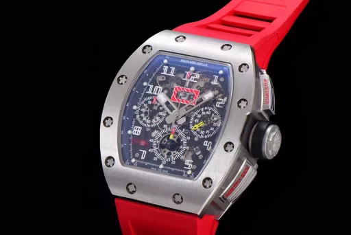 KV limited edition recommendation: Richard Mille men's series RM011-03Ti/1544 watch, stainless steel case, hollow dial, 7750 large calendar automatic mechanical chronograph.