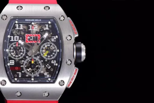 KV limited edition recommendation: Richard Mille men's series RM011-03Ti/1544 watch, stainless steel case, hollow dial, 7750 large calendar automatic mechanical chronograph.