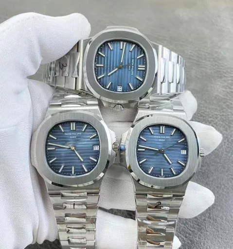3K Patek Philippe Nautilus Steel King 5711 series, the dial will show different blue colors according to the light, from light to dark, this is a high-end dial! Equipped with 324 integrated movement, diameter 40mm, thickness about 8.2 to 8.3! 3K factory production