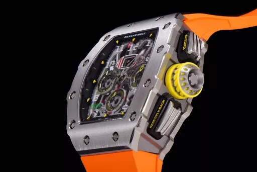 KV limited edition recommendation: Richard Mille men's series RM011-03Ti/1544 watch, stainless steel case, hollow dial, 7750 large calendar automatic mechanical chronograph.