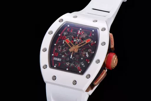 KV limited edition recommendation: Richard Mille men's series RM011-03Ti/1544 watch, stainless steel case, hollow dial, 7750 large calendar automatic mechanical chronograph.