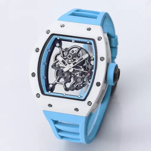 BBR RM0551⃣️Case: The white ceramic case is the same as the original. The chamfer details of the case are reduced to be exactly the same as the original, the bottom cover is reduced to see the light, and only the glass sees the light. The details are also one of the most correct versions at present! Upgrade a few details and it looks more like the original.2⃣️Movement: Redevelop the original RMUL2 integrated movement, and the balance wheel of the double barrel movement is clearly visible and moves. Say goodbye to the fake splint movement at first glance!3⃣️Watch diameter: The size is the same as the original 49.90X42.70 mm, and the thickness is 13.5MM4⃣️Watch mirror material: sapphire crystal mirror double anti-glare effect.5⃣️Watch strap material: natural rubber watch strap!6⃣️Watch buckle: original latest version folding buckleRichard Mille not only has exquisite watchmaking craftsmanship and is loyal to the spirit of traditional watches, but also advocates breaking through existing rules and regulations, exploring new heights of watchmaking craftsmanship, and integrating new elements of the new century into traditional craftsmanship. Comfortable, shock-resistant, durable, accurate and lightweight watches have become a 