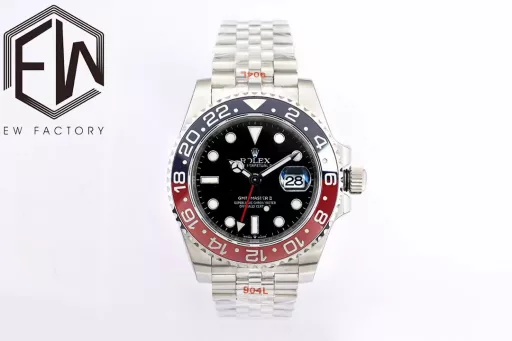 EW's most powerful Rolex Oyster Perpetual GMT-Master 40 series① Exclusively customized 3186 movement, can adjust the hour hand, can adjust the calendar by the hour hand, restore all the original functions, stable and reliable quality;② Bezel: high-tech integrated ceramic outer bezel, with platinum font; (upgraded red and blue bezel, the color is almost the same as the original)③ Case: the size and thickness are the same as the original, the thickness is only 12.5;④ Lettering: top Swiss ice blue luminous, polished letter nails, color matching;⑤ Glass: sapphire glass with 2.5 times magnifying glass effect, transparent glass;⑥ Steel strap: 904 stainless steel strap, each strap fits perfectly with the lugs, giving the wrist the highest comfort;EW products must be fine products, and every extreme detail is the sincerity of the EW factory's ingenuity development;