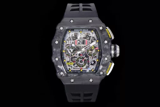 KV limited edition recommendation: Richard Mille men's series RM011-03Ti/1544 watch, stainless steel case, hollow dial, 7750 large calendar automatic mechanical chronograph.