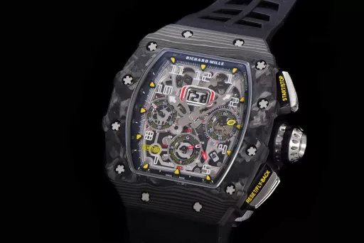 KV limited edition recommendation: Richard Mille men's series RM011-03Ti/1544 watch, stainless steel case, hollow dial, 7750 large calendar automatic mechanical chronograph.
