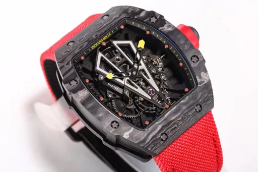 BBR's new heavyweight launch. King of lightweight: Richard Miller Tourbillon Watch(43.5g)The RM27-03 Tourbillon movement is made with a lot of money, and the movement is integrated with the NTPT carbon fiber case! Create the lightest tourbillon watch in the industry.⚠️Please look for the BBR factory, the whole watch is only 43.5 grams. The only detail is the original.Spanish Bull--RM27-03 Ultra-light Sports Tourbillon Watch.The movement dial adopts the (Spanish Matador) 