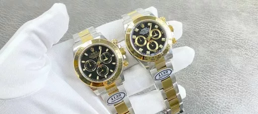 Rolex Cosmograph Daytona series m116503-0004 watch! Gold-plated black face luminous stripe Daytona, equipped with Dandong 4130 movement, 40mm diameter, the middle gold strap part does not leak white, C factory