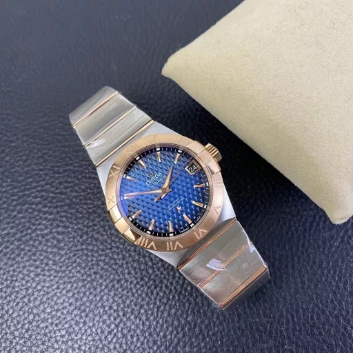 VS Constellation Series 38mm Rose Gold Checkered Blue Dial