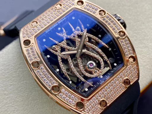 Richard Mille RM19-01 Equipped with original imported machinery, diamond-studded case 43*50mm, RM19 spider diamond face, waterproof tape with original folding buckle, the unique and exaggerated case and dial design is only for you with unique personality