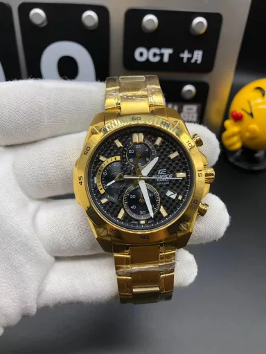 Casio new 6-pin EFR557 series multi-function quartz men's watch, movement: imported multi-function running second quartz movement, material: top 316L stainless steel case, mirror: top gold steel coating scratch-resistant mirror, deep waterproof, strap: imported 316 stainless steel/, luminous function, size: diameter 43.5mm thickness 13mm