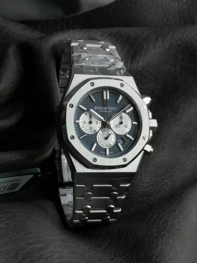 OM: Audemars Piguet Royal Oak 26331ST.OO.1220ST.01 watch, stainless steel bracelet case, blue panda dial, equipped with 2385 automatic mechanical chronograph, 41 mm.
