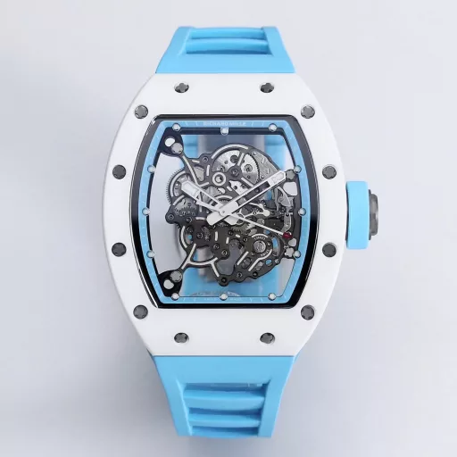 BBR RM0551⃣️Case: The white ceramic case is the same as the original. The chamfer details of the case are reduced to be exactly the same as the original, the bottom cover is reduced to see the light, and only the glass sees the light. The details are also one of the most correct versions at present! Upgrade a few details and it looks more like the original.2⃣️Movement: Redevelop the original RMUL2 integrated movement, and the balance wheel of the double barrel movement is clearly visible and moves. Say goodbye to the fake splint movement at first glance!3⃣️Watch diameter: The size is the same as the original 49.90X42.70 mm, and the thickness is 13.5MM4⃣️Watch mirror material: sapphire crystal mirror double anti-glare effect.5⃣️Watch strap material: natural rubber watch strap!6⃣️Watch buckle: original latest version folding buckleRichard Mille not only has exquisite watchmaking craftsmanship and is loyal to the spirit of traditional watches, but also advocates breaking through existing rules and regulations, exploring new heights of watchmaking craftsmanship, and integrating new elements of the new century into traditional craftsmanship. Comfortable, shock-resistant, durable, accurate and lightweight watches have become a 