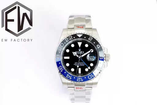 EW's most powerful Rolex Oyster Perpetual GMT-Master 40 series① Exclusively customized 3186 movement, can adjust the hour hand, can adjust the calendar by the hour hand, restore all the original functions, stable and reliable quality;② Bezel: high-tech integrated ceramic outer bezel, with platinum font; (upgraded red and blue bezel, the color is almost the same as the original)③ Case: the size and thickness are the same as the original, the thickness is only 12.5;④ Lettering: top Swiss ice blue luminous, polished letter nails, color matching;⑤ Glass: sapphire glass with 2.5 times magnifying glass effect, transparent glass;⑥ Steel strap: 904 stainless steel strap, each strap fits perfectly with the lugs, giving the wrist the highest comfort;EW products must be fine products, and every extreme detail is the sincerity of the EW factory's ingenuity development;