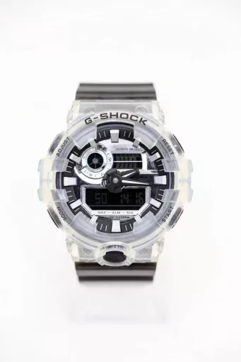 Casio Casio transparent G-SHOCK GA-700 sports men's electronic watch men's watch gshock Watch mirror material: mineral tempered glass mirror Series: G-SHOCK series Movement type: quartz movement Additional functions: 24-hour indication alarm calendar week display month display Movement type: quartz movement Dial vertical diameter: 57.5MM/horizontal diameter: 53.4mm/thickness: 18.4mm