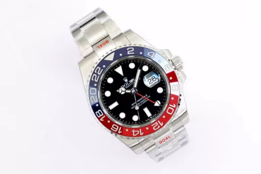 EW's most powerful Rolex Oyster Perpetual GMT-Master 40 series① Exclusively customized 3186 movement, can adjust the hour hand, can adjust the calendar by the hour hand, restore all the original functions, stable and reliable quality;② Bezel: high-tech integrated ceramic outer bezel, with platinum font; (upgraded red and blue bezel, the color is almost the same as the original)③ Case: the size and thickness are the same as the original, the thickness is only 12.5;④ Lettering: top Swiss ice blue luminous, polished letter nails, color matching;⑤ Glass: sapphire glass with 2.5 times magnifying glass effect, transparent glass;⑥ Steel strap: 904 stainless steel strap, each strap fits perfectly with the lugs, giving the wrist the highest comfort;EW products must be fine products, and every extreme detail is the sincerity of the EW factory's ingenuity development;