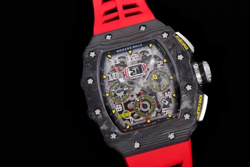 KV limited edition recommendation: Richard Mille men's series RM011-03Ti/1544 watch, stainless steel case, hollow dial, 7750 large calendar automatic mechanical chronograph.