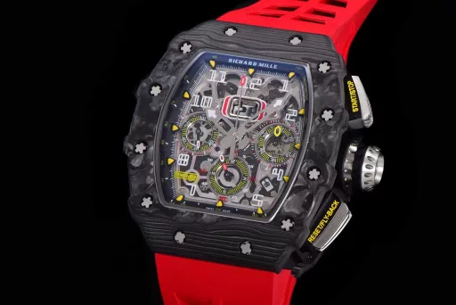 KV limited edition recommendation: Richard Mille men's series RM011-03Ti/1544 watch, stainless steel case, hollow dial, 7750 large calendar automatic mechanical chronograph.