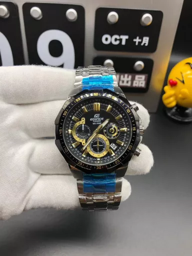 Casio new 6-pin EFR554 series multi-function quartz men's watch, movement: imported multi-function running second quartz movement, material: top 316L stainless steel shell, mirror: top gold steel coating scratch-resistant mirror, deep waterproof, strap: imported 316 stainless steel/, luminous function, size: diameter 43.5mm thickness 13mm