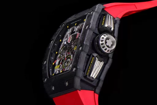 KV limited edition recommendation: Richard Mille men's series RM011-03Ti/1544 watch, stainless steel case, hollow dial, 7750 large calendar automatic mechanical chronograph.
