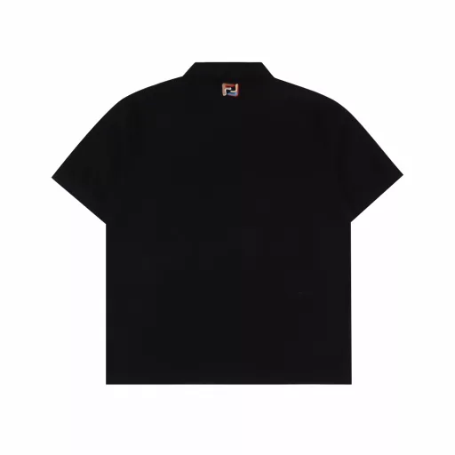 Fendi FD FF embroidered pocket zipper short-sleeved POLO shirtOriginal 210g cotton pique fabric. Front chest positioning, sewing pocket shape, 19 F contrasting thread embroidery on the pocket. Back panel embroidered 
