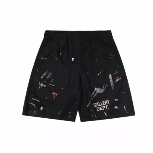 Gallery Dept 22ss ink splash mesh shortsThis pair of shorts is very suitable for summer wear. The fabric is not the common polyester fabric, but the nylon ice silk quick-drying high-density mesh fabric. The biggest advantage of this fabric is that it is very cool to wear in summer, and the pants will not stick to the body after sweating. In addition, compared with polyester fabric, nylon ice silk fabric has better shape retention and falling feeling. Double-layer composite fabric is used inside and outside to avoid the trouble of exposure. The fabric is all customized oval mesh fabric, not the commonly used round mesh fabric, and the printed part covers the entire The ink-splashing pattern of the shorts is hand-painted, which takes a long time and is very expensive. Note: Since the graffiti dye is made of acrylic material, it is best to turn it over when washing, otherwise the ink-splashing effect will be greatly reduced. The printing is a conventional monochrome screen printing paste printing, which is done by a fully automatic elliptical eight-claw machine. The printing is evenly stressed, complete and without burrs, and the printing will not cover the mesh part of the original fabric. The trouser rope is not a conventional trouser rope, but a single integrated trouser rope. The square main label and collar label are matched with the white main label of the manager Josue Thomas, the size label is set separately, and there is a white laminated printed hard cardboard hang tag. A full set of auxiliary materials are all available