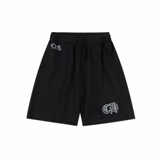 Chrome Hearts 25SS Sanskrit mesh hockey shortsPrinted by imported direct-injection machine. Hardware and accessories are all custom-made. Correct configuration. Black 2025 Chrome Hearts genuine packaging. Fabric is made of 220g high-density 100D bird's eye quick-drying material. Double-layer sewing process. Printing uses screen film process (print once and scrape the printing table). Correct high-density main label washing tag. Hand-sewn