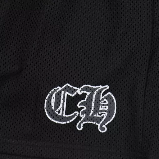 Chrome Hearts 25SS Sanskrit mesh hockey shortsPrinted by imported direct-injection machine. Hardware and accessories are all custom-made. Correct configuration. Black 2025 Chrome Hearts genuine packaging. Fabric is made of 220g high-density 100D bird's eye quick-drying material. Double-layer sewing process. Printing uses screen film process (print once and scrape the printing table). Correct high-density main label washing tag. Hand-sewn
