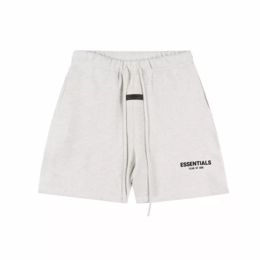 Fear Of God FOG Essentials Double Line 22ss Black Letter Flock Print Shorts