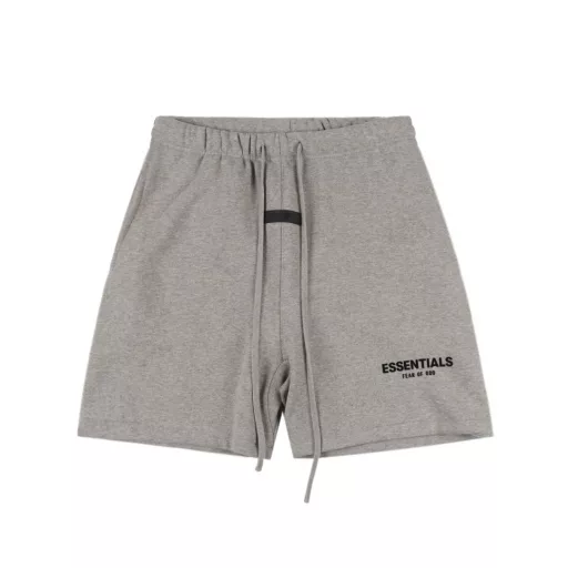Fear Of God FOG Essentials Double Line 22ss Black Letter Flock Print Shorts