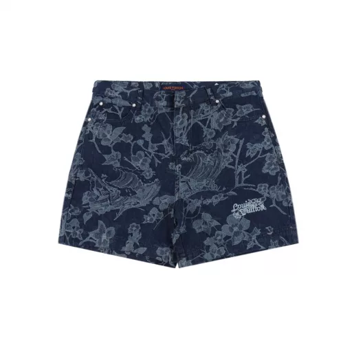 Louis Vuitton 1V 25SS floral wave jacquard denim shortsLight luxury, a must-have item for men and women's daily commuting wear, correct version, welcome to compareDetailed features· Custom-woven and dyed floral wave pattern jacquard fabric· Infrared positioning cutting, all alignment· Garment washing and fermentation process· Imported Tajima embroidery machine heavy embroidery· Open mold customization original pearl glossy four-piece buckle chain studs· Rear patch pocket design· Special car full wheat clip process· Customized original genuine leather label· Original main label washing tag packaging