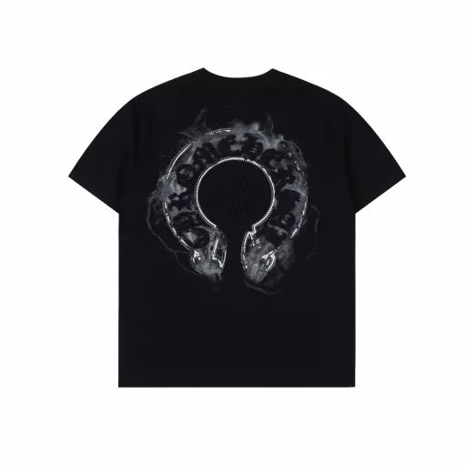 Chrome Hearts hollow relief horseshoe short-sleeved T-shirtPrinted by imported direct-injection machine, hardware accessories are all ground and customizedCorrect configuration Black 2025 Chrome Hearts genuine packaging 280g custom-dyed double yarn cotton Large version Loose and stylish Different from the low version of the slim version with a hip-slimming upper body Correct high-density main label washing tag Hand-sewn