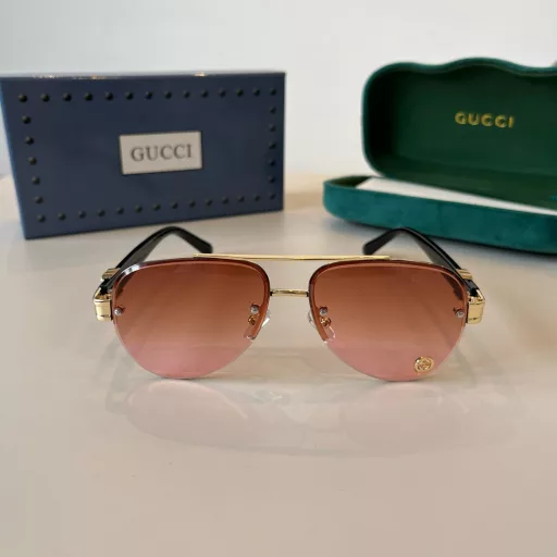 Gucci's new sunglasses🕶️Same style for men and women, extremely comfortable to wearFashionable styleClassic metal single beam aviator toad-shaped fashion sunglasses